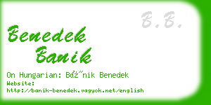 benedek banik business card